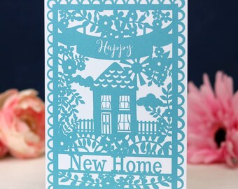 Happy New Home Printed Teal Card A6, sku_WP101