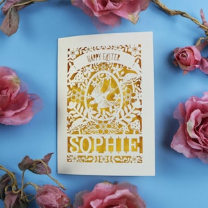 Personalised Papercut Easter Card, Keepsake Easter Cards UK