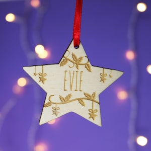 Personalised Star Christmas Decoration, Christmas Tree Decoration