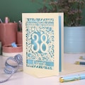 Personalised Laser Cut Papercut Special Age Flower Birthday Card, Floral Happy Birthday Age Card, Handmade Cards UK