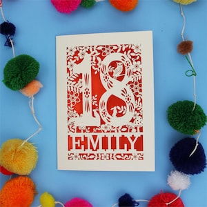 Personalisierte 18. Geburtstagskarte - Woodland Papercut Papercut Custom Laser Cut Design