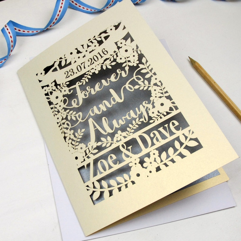 Personalised Laser Cut Papercut Wedding Engagement Anniversary Etsy