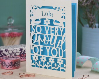 Laser Cut Congratulations Card | Proud of You | Personalised
