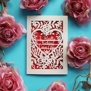 Papercut Sweary Valentines Card, I really fucking love you card