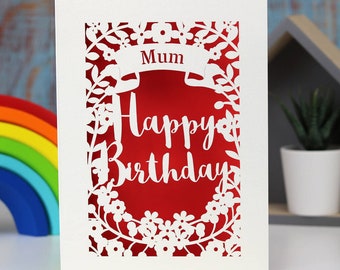 Personalised Papercut Happy Birthday Mum Card, sku_hbday_mum