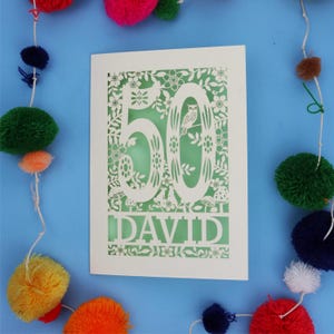 Carte personnalisée pour 50 ans