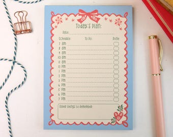 Daily Planner Pad | Today's Plan Notepad | To Do List