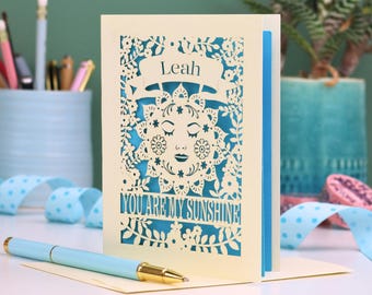 Personalised Sunshine Laser Cut Card