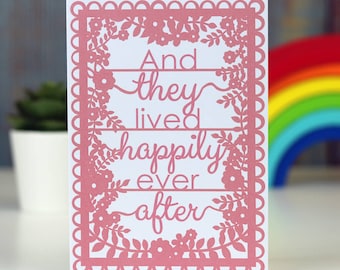 And They Lived Happily Ever After' Printed Card, Wedding Card, Engagement Card, Printed A6 Card, SKU_WP113