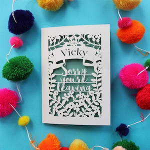 Personalised Leaving Card, Papercut Sorry You're Leaving Card, sku_leaving