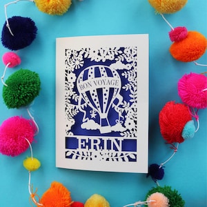 Personalised Papercut Bon Voyage Card, Leaving Card For Travel