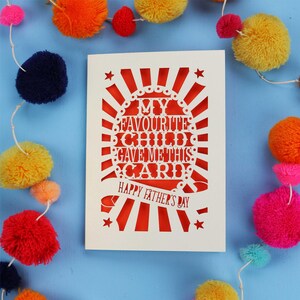 Carte drôle de fête des pères, carte découpée au laser de mon enfant préféré
