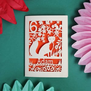 Personalisierte Laser Cut Fuchs Geburtstagskarte