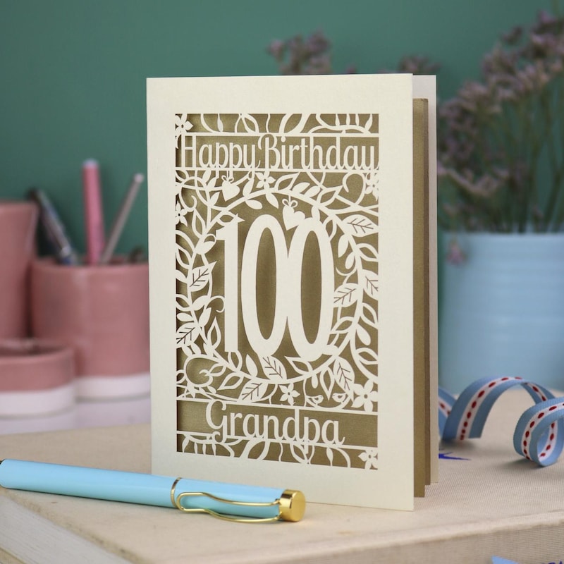 100th Birthday Card - Etsy UK