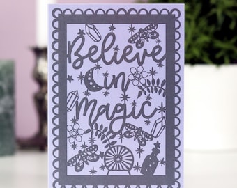 Believe In Magic Printed Card A6, Cards for friends, Good Luck Card, sku-WP306