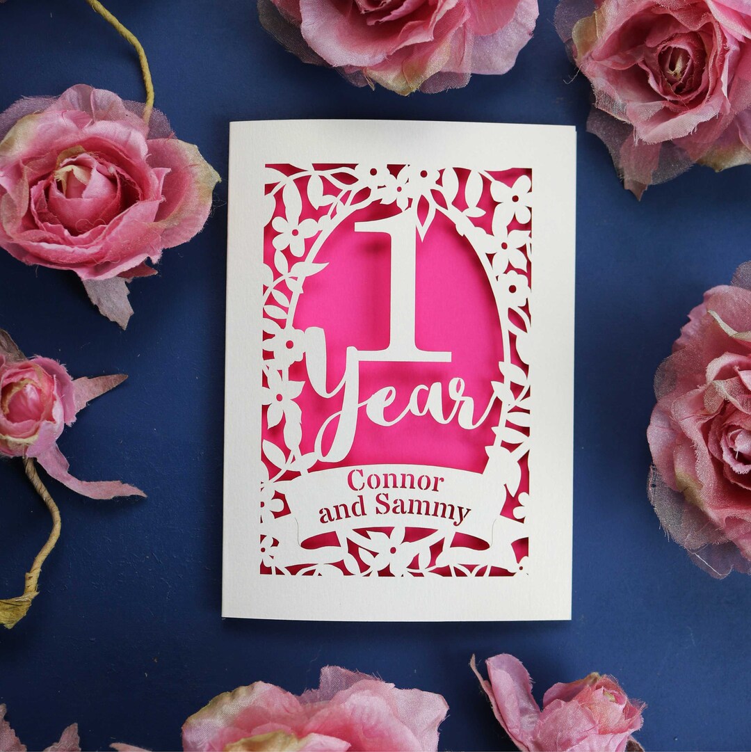 Papercut One Year Paper Anniversary Card in Cream, First Anniversary ...