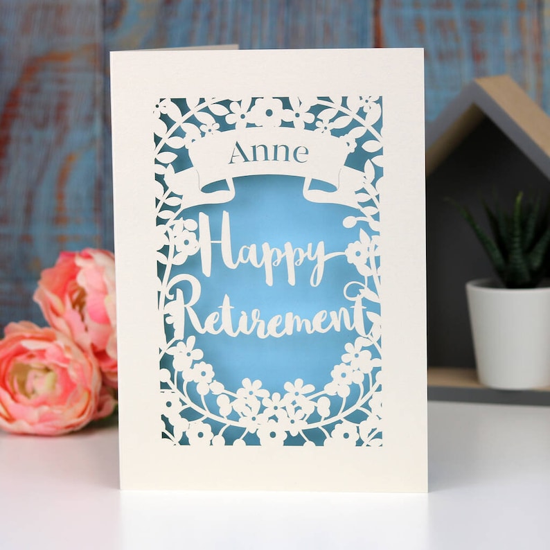 Personalised Papercut Retirement Card Laser Cut on Your Etsy