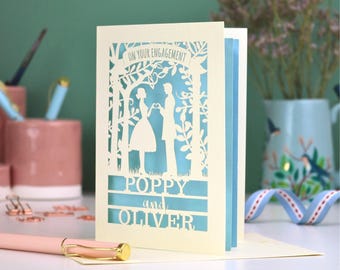 Personalised Engagement Card | Laser Cut Male and Female Couple Design