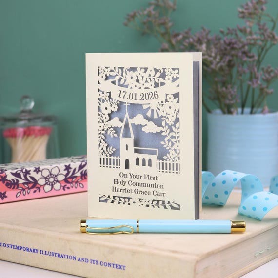 First Holy Communion Card | Papercut Personalised Church Card