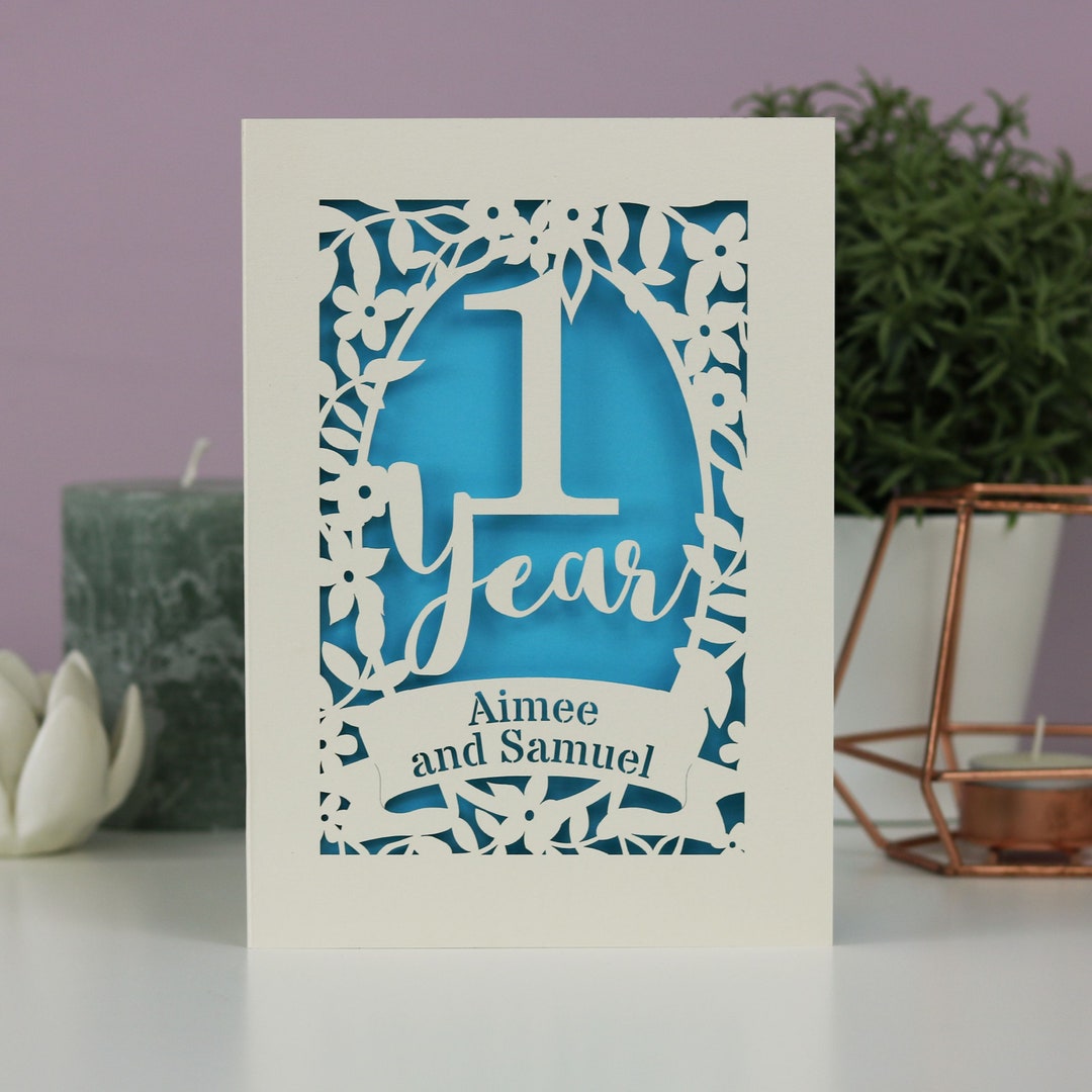 Papercut One Year Paper Anniversary Card in Cream First - Etsy