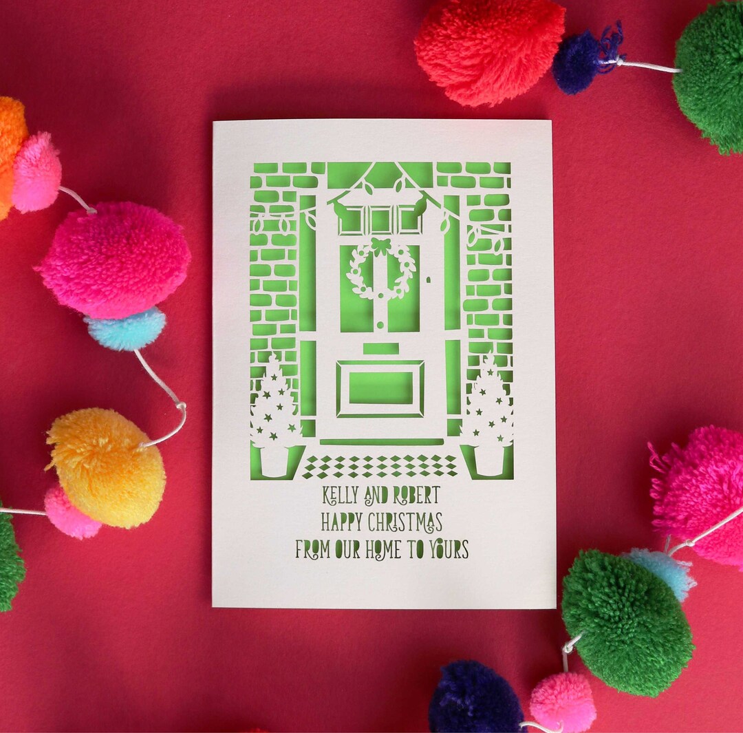 Personalised Paper Cut Our Home to Yours Christmas Card - Etsy UK