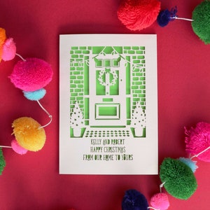 Carte de Noël personnalisée découpée dans notre maison