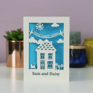 Personalised Papercut New Home Card, Laser Cut Home Sweet Home House Card, Personalised Paper Cut Moving Card, sku_new_home