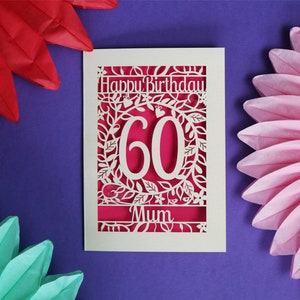 Personalised Laser Cut Papercut Special Age Flower Birthday Card, Floral Happy Birthday Age Card, sku_flower_birthday image 1