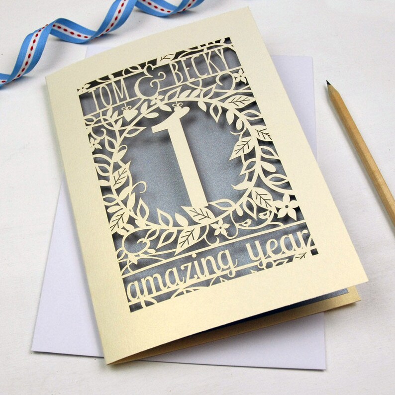 Floral Anniversary Papercut Card Personalised Laser Cut Card Etsy UK