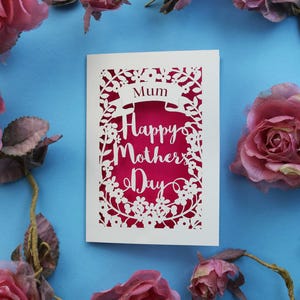 Personalised Papercut Happy Mother's Day Card