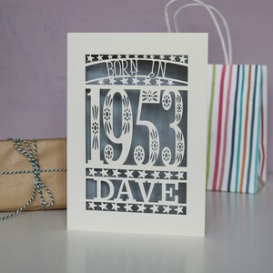 Personalised Papercut Born In 1953 70th Birthday Card A5 size, sku_Born_in image 7