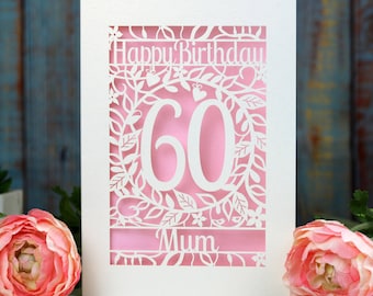 Personalised Laser Cut Papercut Special Age Flower Birthday Card, Floral Happy Birthday Age Card, sku_flower_birthday
