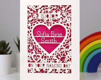 Personalised Papercut Naming Day Card, sku_naming_day