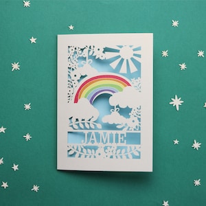 Personalised Papercut Rainbow Card, sku_rainbow