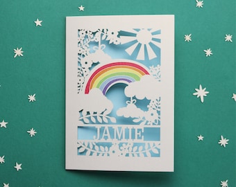 Personalised Papercut Rainbow Card, sku_rainbow