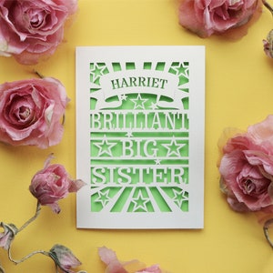 Brilliant Big Sister Papercut Card