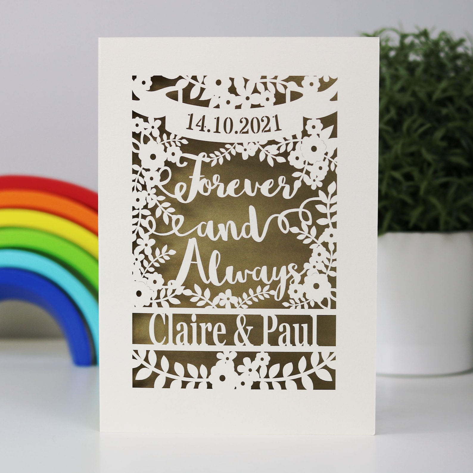 Personalised Laser Cut Papercut Wedding Engagement Anniversary Etsy