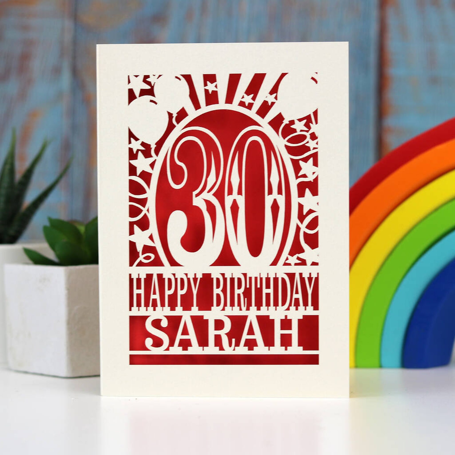 Personalised Any Age Papercut Birthday Card Laser Cut Card | Etsy
