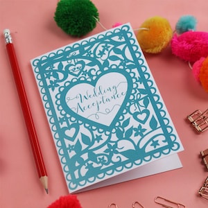 Wedding Acceptance Printed Card Teal A6