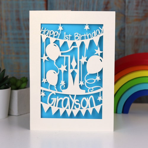 Personalised Birthday Card Laser Paper Cut Greeting Cards Etsy UK