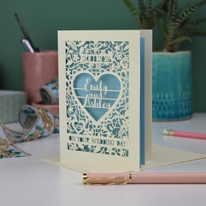 Personalised Papercut On Your Wedding Day Card, Laser Cut Wedding Card, Paper Cut Card for Weddings, Handmade Cards UK