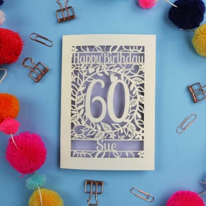 Carte pour 60e anniversaire – Design personnalisé découpé au laser – Idées pour 60e anniversaire