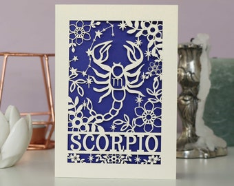 Scorpio Papercut Birthday Card