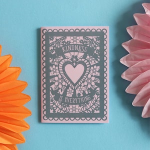 La gentillesse est primordiale carte imprimée A6, carte de remerciement, gratitude