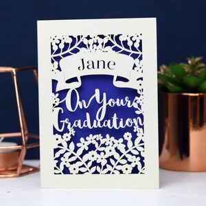 Personalised Papercut Graduation Card, On Your Graduation Congratulations Laser Cut Card, sku_graduation Violet