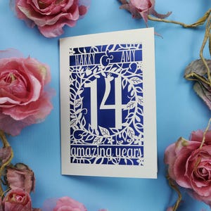 Carte d'anniversaire spéciale découpée au laser, anniversaire floral pour mari, femme ou couple