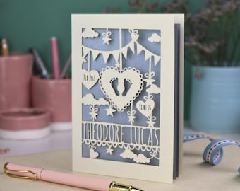 Personalised New Baby Card | Laser Cut Feet Design