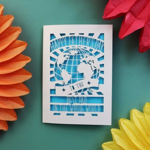 Carte découpée au laser pour la fête des pères du meilleur papa du monde