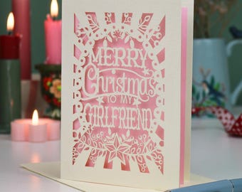 Girlfriend Christmas Card | Papercut Keepsake
