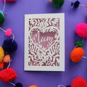 Laser Cut Mother's Day Card, Mum card